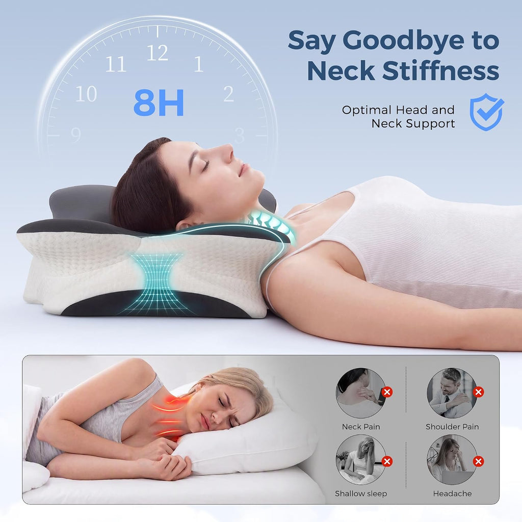 Cervical Neck Pillow, Ergonomic Neck Support Pillow for Sleeping
