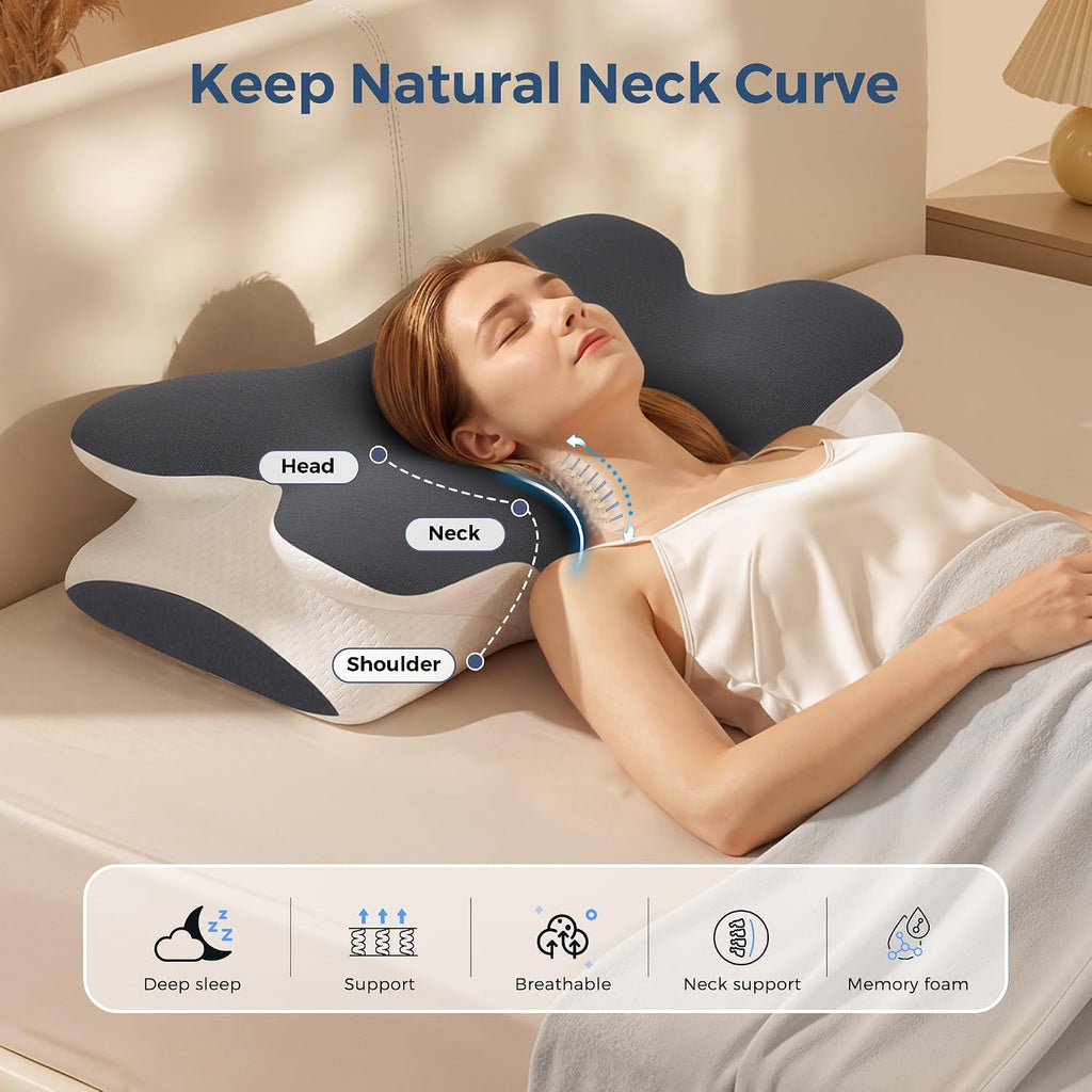 Cervical Neck Pillow, Ergonomic Neck Support Pillow for Sleeping