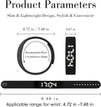 Vibrating Alarm Wristband for Heavy Sleepers, 40-Day Battery Life, Waterproof Silent Shock Watch with USB Charging, Silent Vibration Alarm Clock for Students, Sports, Won‘T Wake Your Partner (Black)