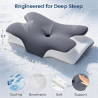 Cervical Neck Pillow, Ergonomic Neck Support Pillow for Sleeping